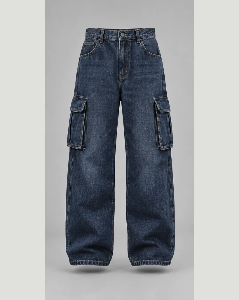 Borough Denim Cargo — Indigo, front view