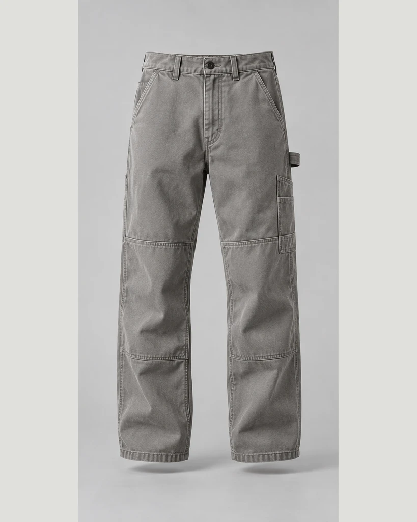 Concrete Carpenter Pants — Stone gray, front view