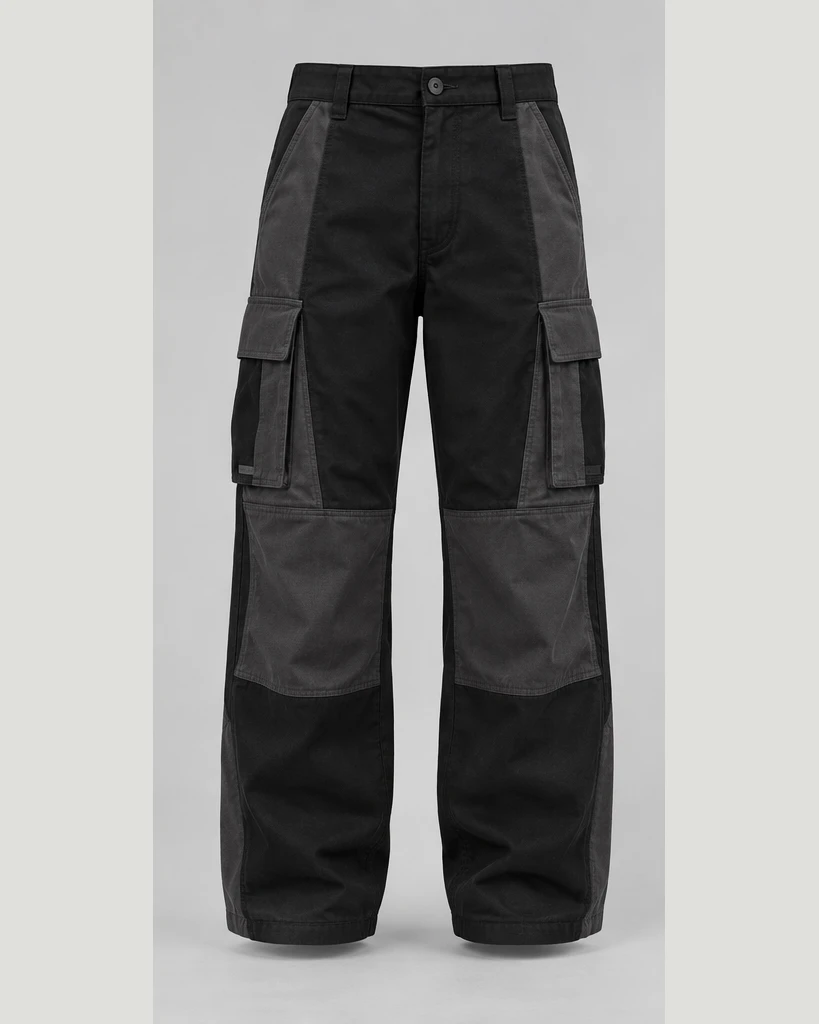 Static Panel Cargo — Black / Charcoal, front view